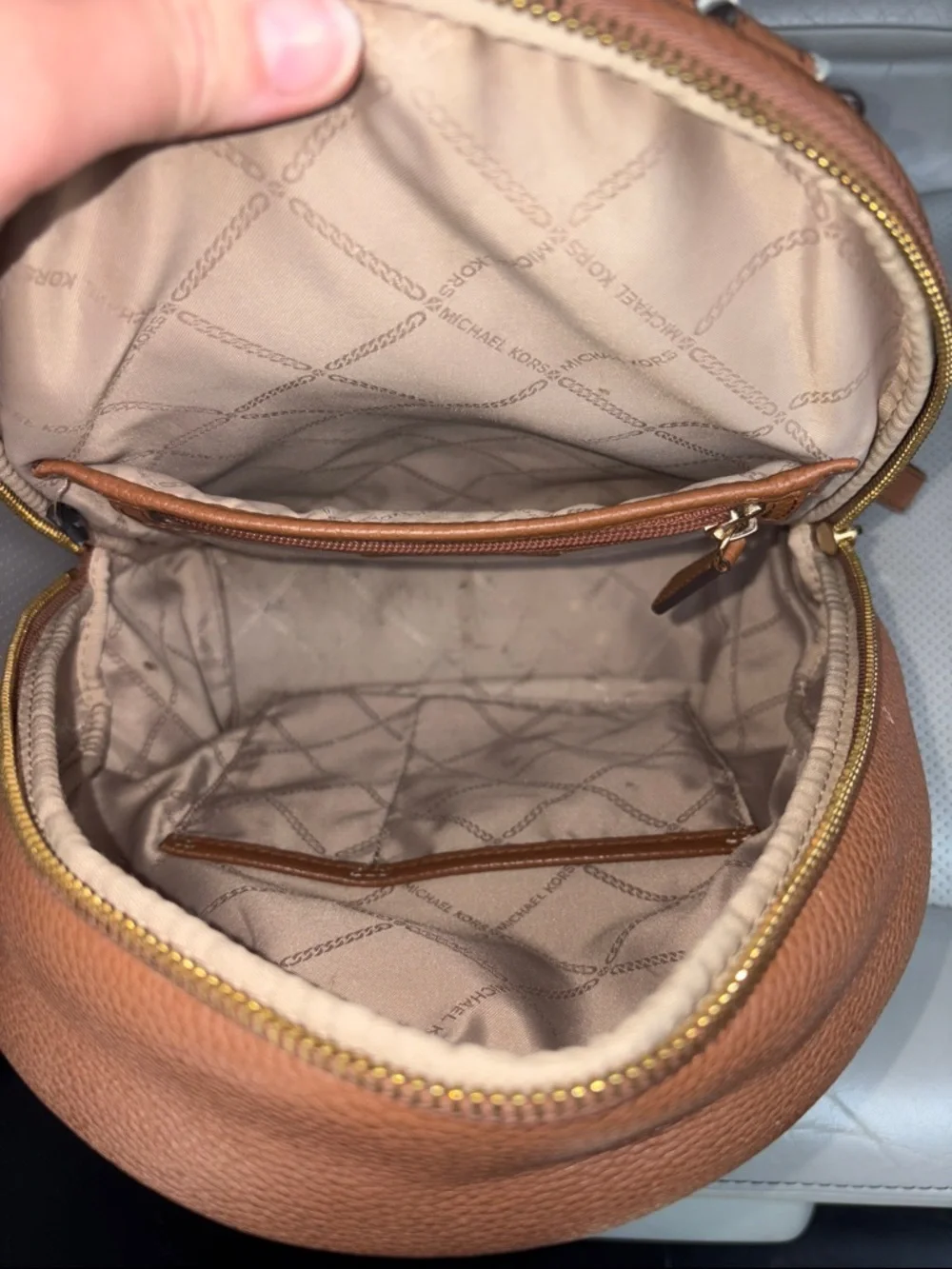 Michael Kors Cognac Pebbled Leather Mini Backpack - Picture 5 of 8